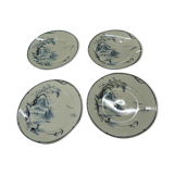 Set of four plates, Gien, fin XIxème