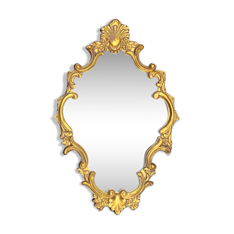 Gold wall mirror – Hollywood Regency style inspired by Louis XV - H70 cm