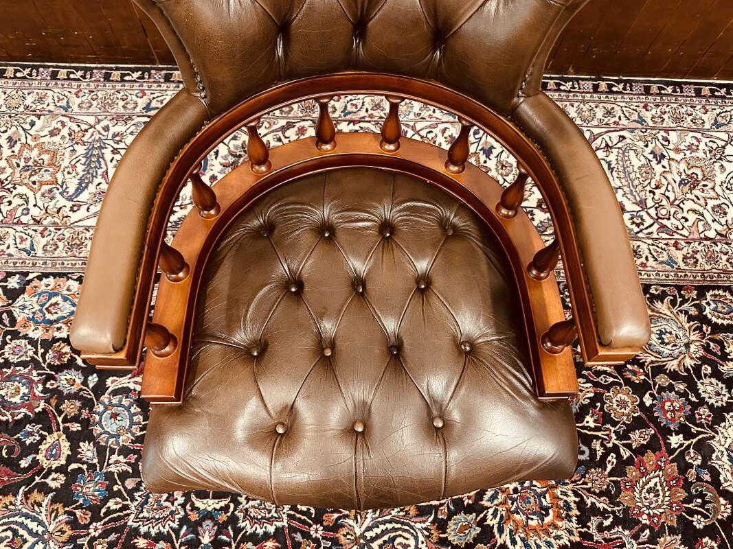 Brown Chesterfield Captain Desk Chair Office chair