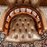 Brown Chesterfield Captain Desk Chair Office chair