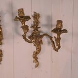 Pair of bronze sconces, mid-18th century