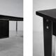 Vintage Mid-Century Danish Modern Minimalist Black Oak Desk with Chrome Base