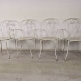 4 wrought iron garden armchairs