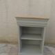 2 Louis Philippe style bedside tables reimagined in grey-green, wooden top.