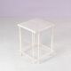 1980s side table beige metal frame with travertine top in the style of Max Sauze