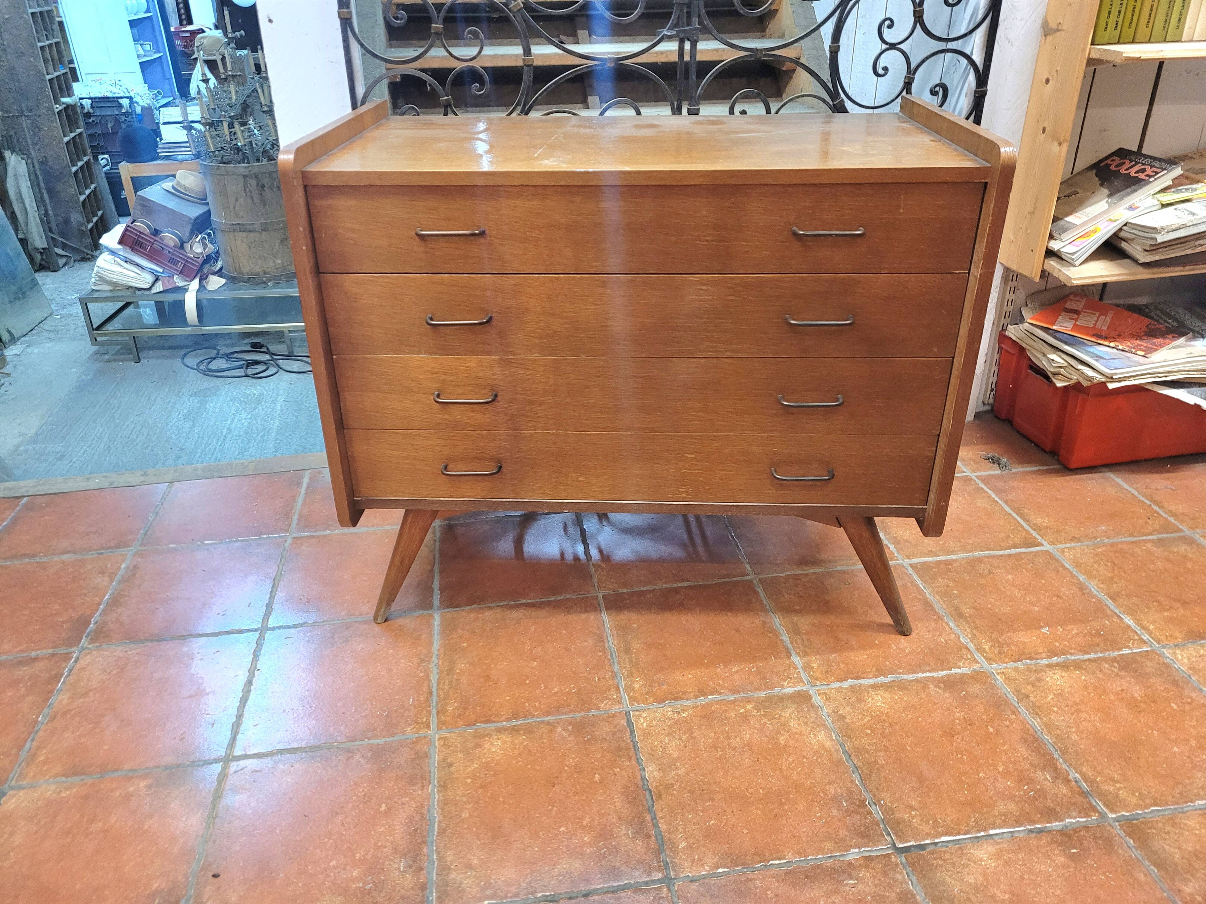Vintage oak chest of drawers from the 60s