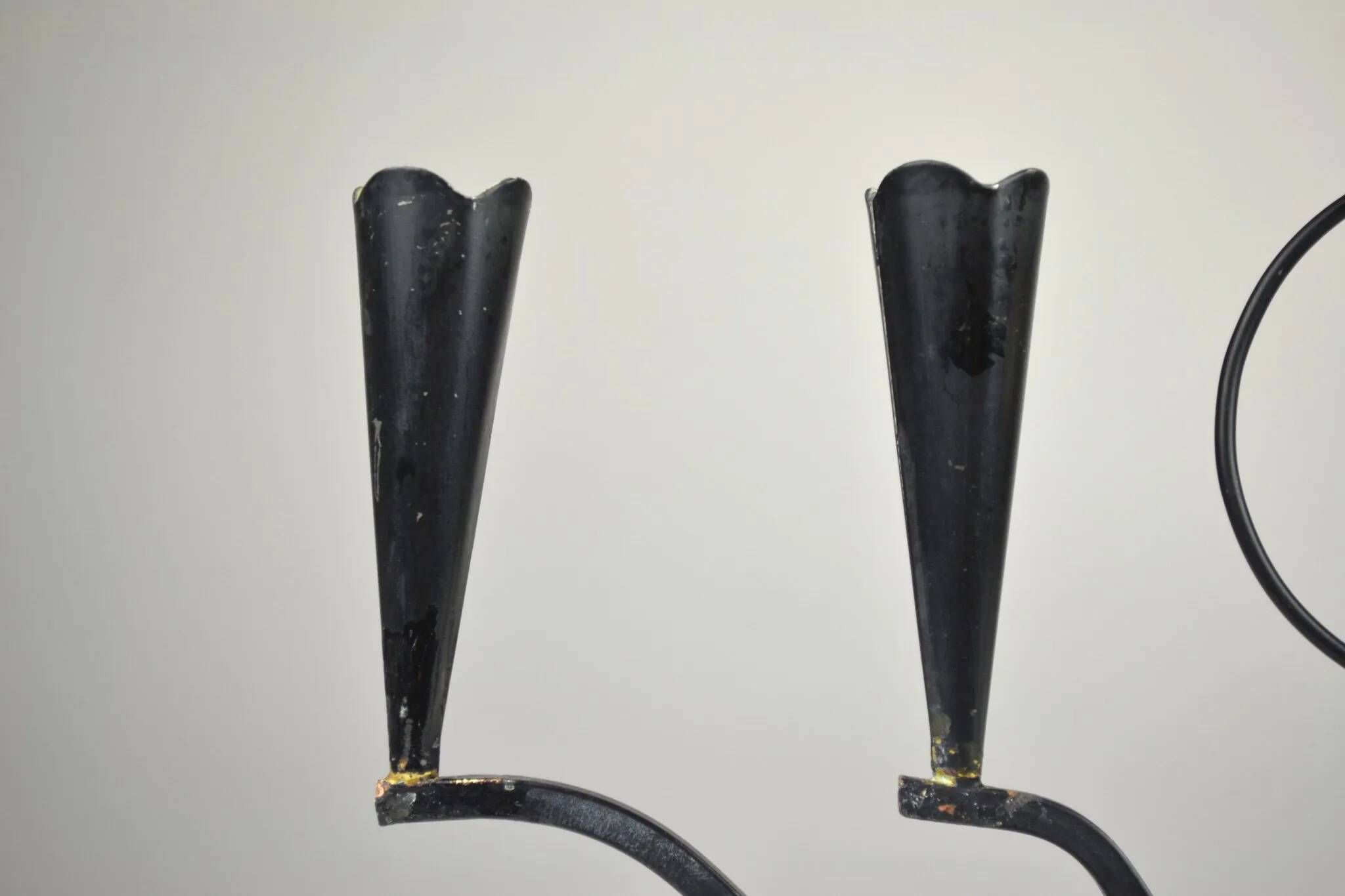 Four-Candle Candelabra with Brass Bell — Ystad-Metall, Sweden, 1950s