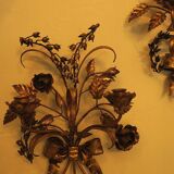 Pair of gilt double wall candleholders by Hans Kögl, 1960s