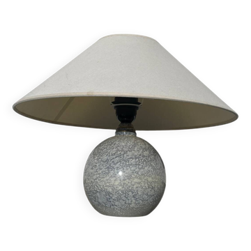 Lampe boule bois moucheté 1980