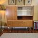 Buffet, meuble bar vitré vintage en bois