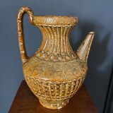 Pitcher vase by Marius and Huguette Bessone Vallauris ceramic 20th century
