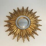 Sun mirror in golden resin 50cm