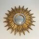 Sun mirror in golden resin 50cm