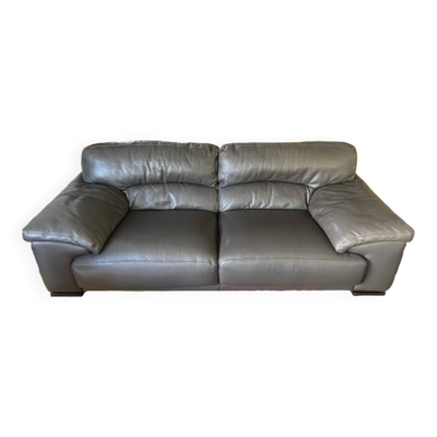 Canapé en cuir roche bobois 220 cm 3 places très bon état, gris anthracite