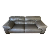 Roche Bobois 220 cm 3-seater leather sofa in very good condition, anthracite grey