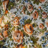 Pair of flowery deckchairs Lafuma 70s