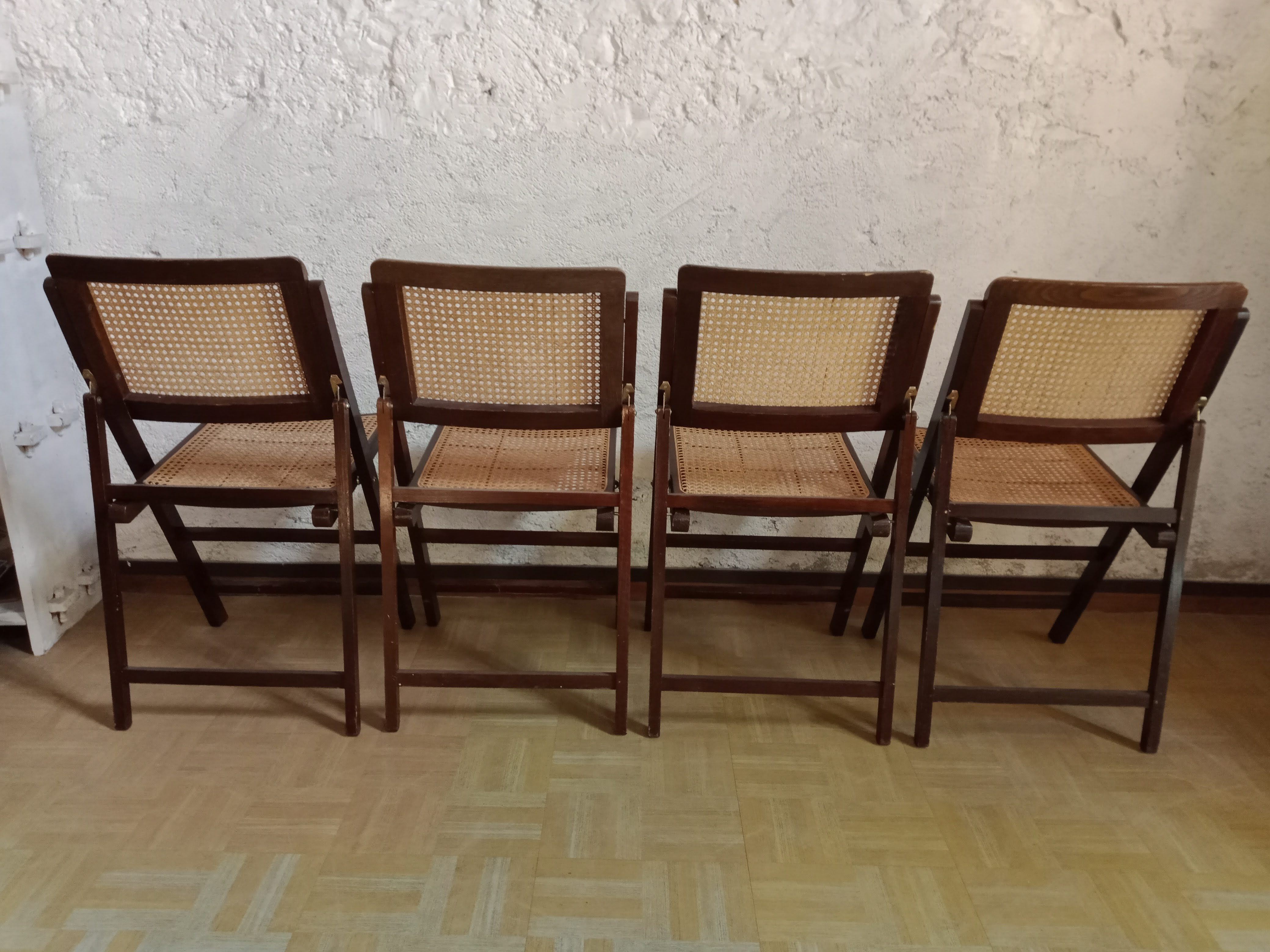 70s folding chairs canning chairs set of four