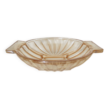 Coupe en verre orangé irisé