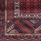 Tapis vintage Afghan motif Hatchlou fait main 168X205 cm