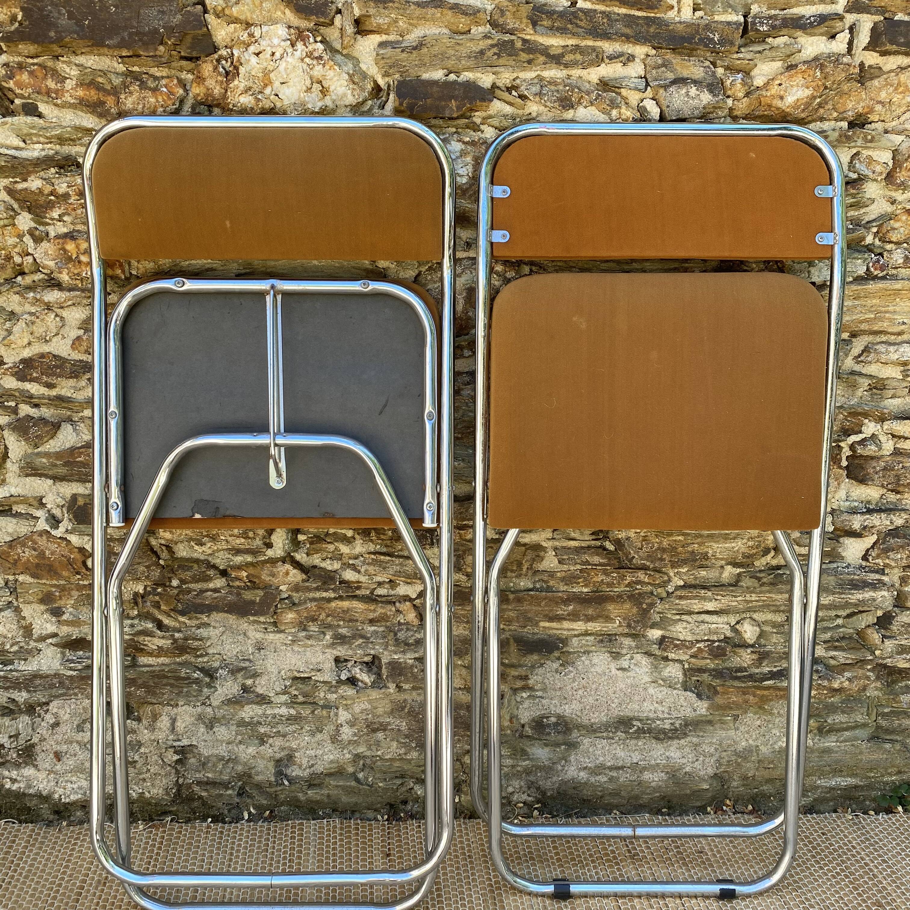 Vintage chrome folding chairs