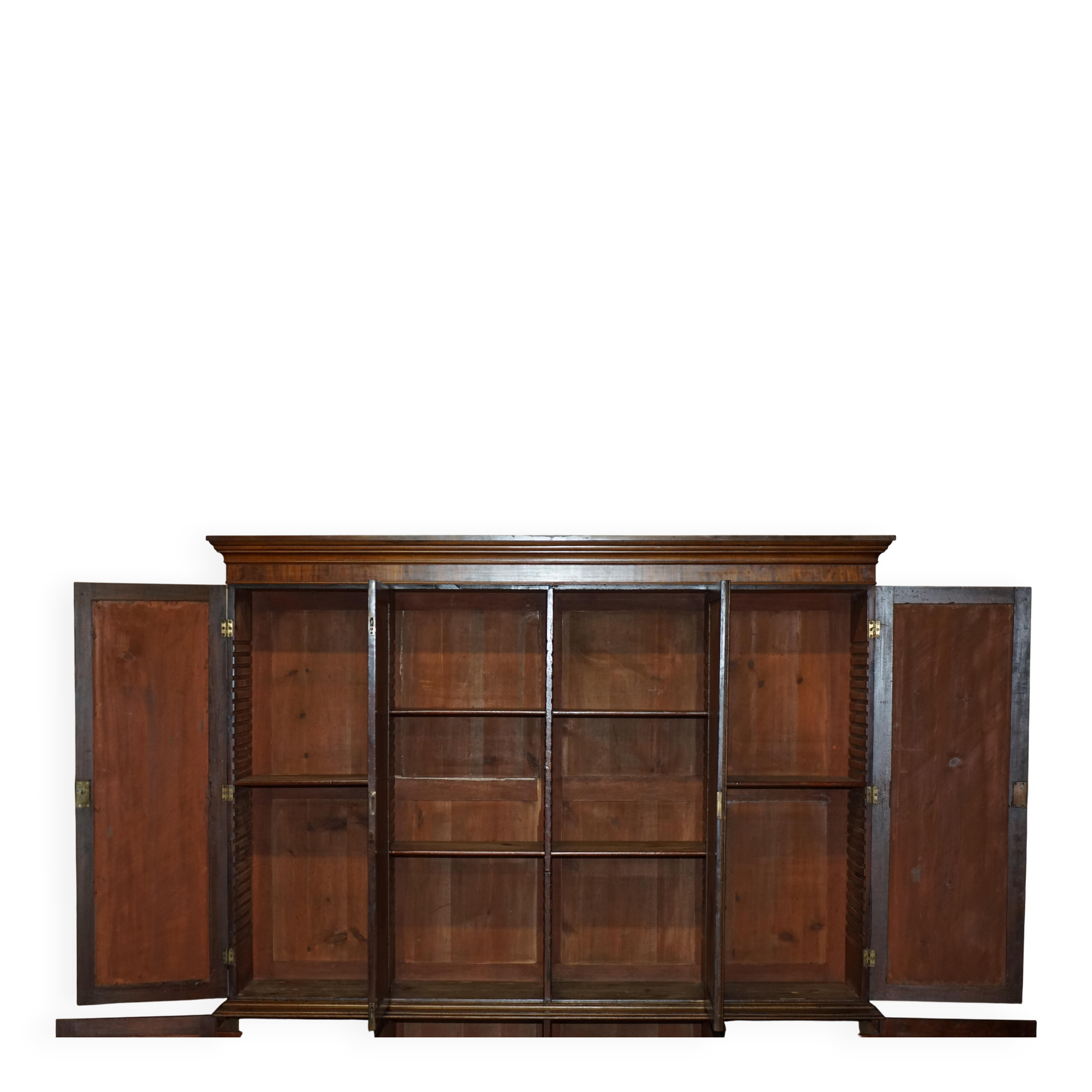 Victorian library mahogany frame embossed leather