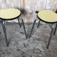 Pair of Formica Yellow Stool Feet Metal Vintage