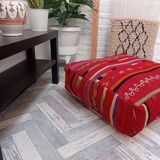 Handmade Berber pouf in wool 60 X 60 X 20 CM