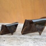 Vintage smoked plexiglass letter holder, mail holder and card holder