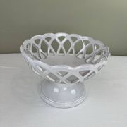 Openwork fruit bowl signed Lallier from Moustier