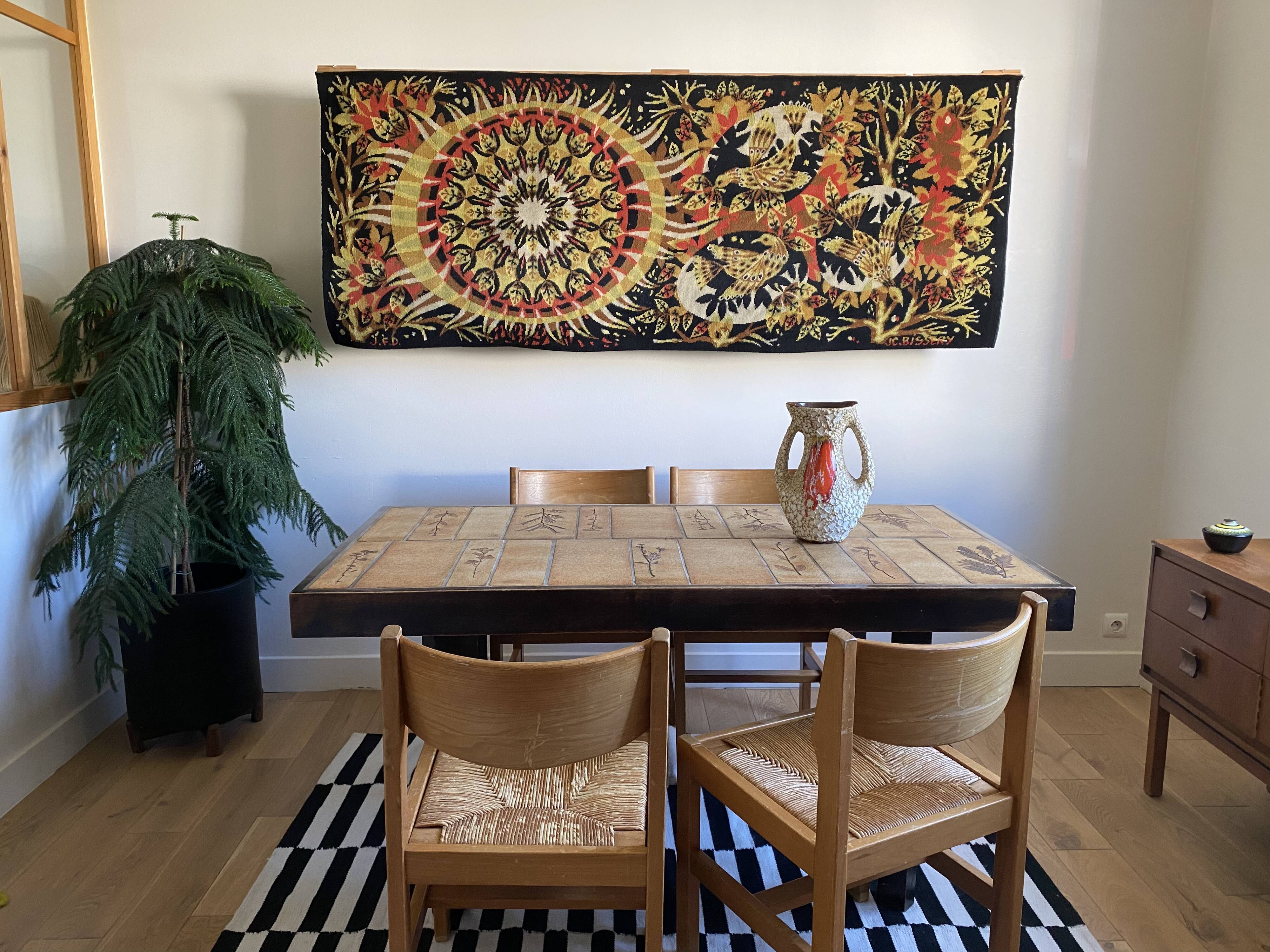 Aubusson tapestry "Aurore" by Jean Claude Bissery