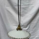 White opaline wavy suspension brass claw vintage lampshade