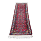 Handmade long hallway rug in burgundy wool, 75x200