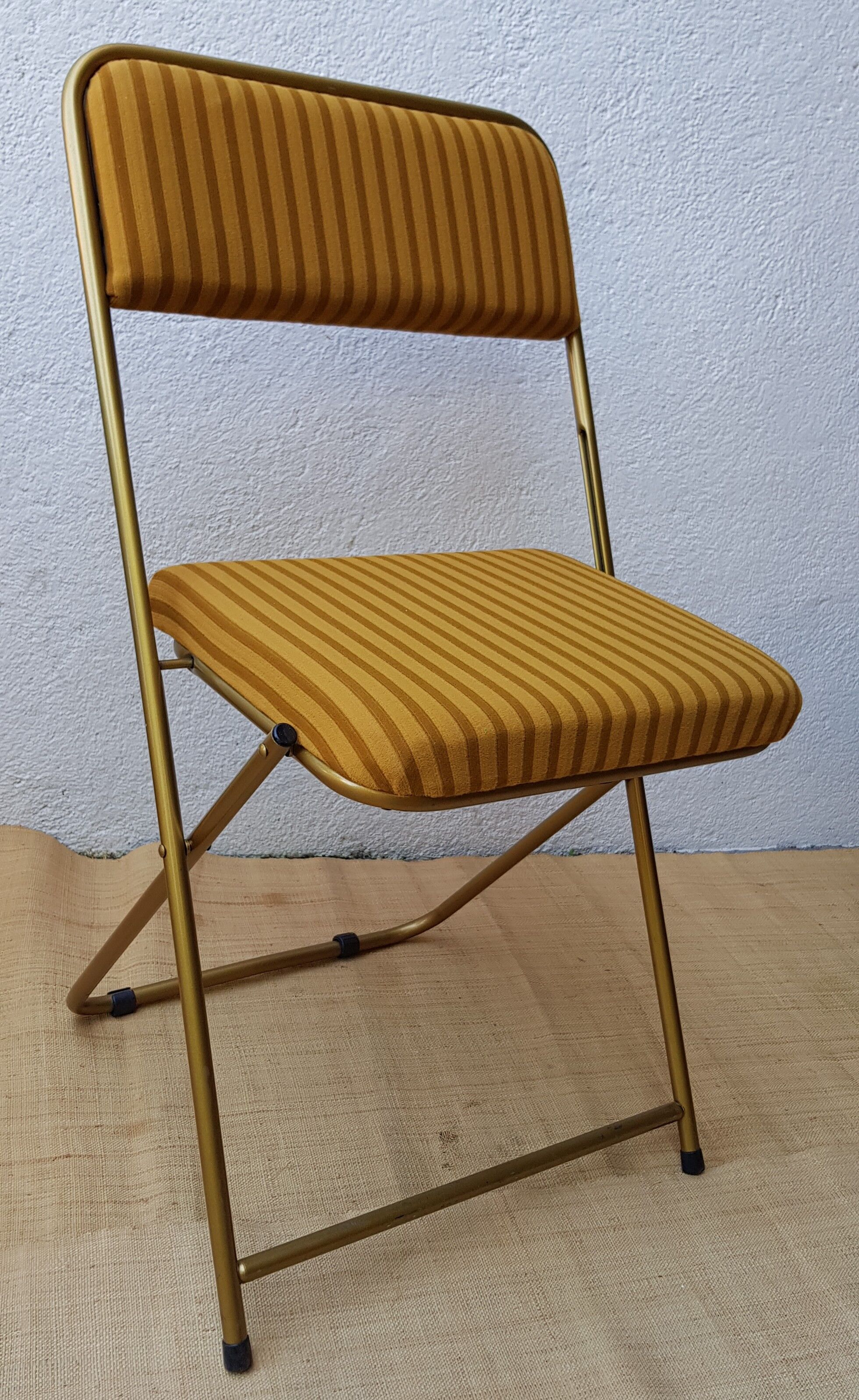 70's orange velvet folding chairs