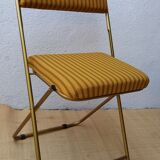 70's orange velvet folding chairs