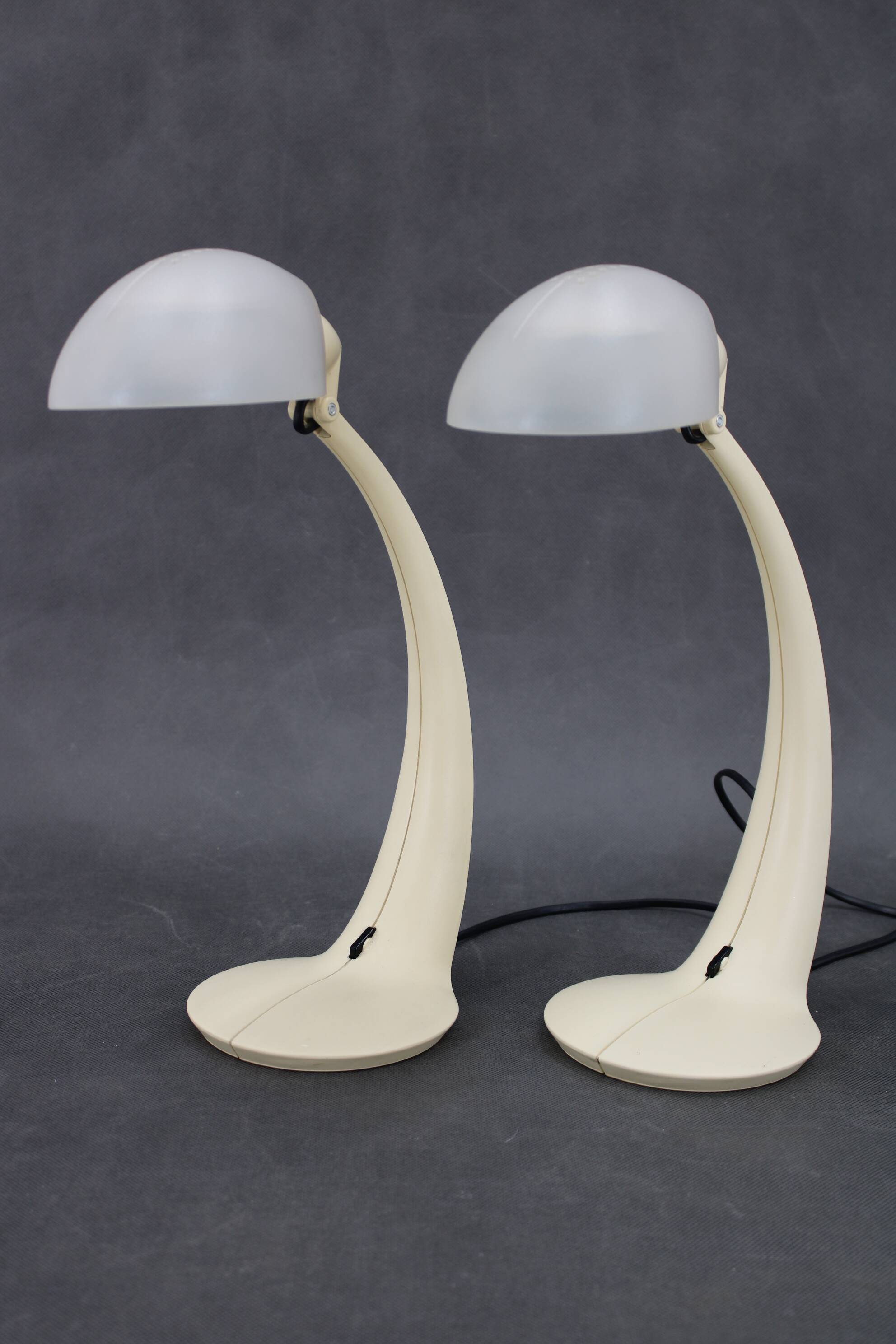 1970s Pair of Veneta Lumi Table Lamps  model Virgola, Italy
