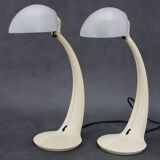 1970s Pair of Veneta Lumi Table Lamps  model Virgola, Italy
