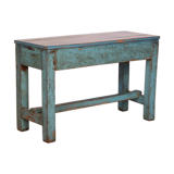 Former Burmese teak bench original blue patina