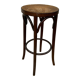 Tabouret de bar vintage en bois & cannage