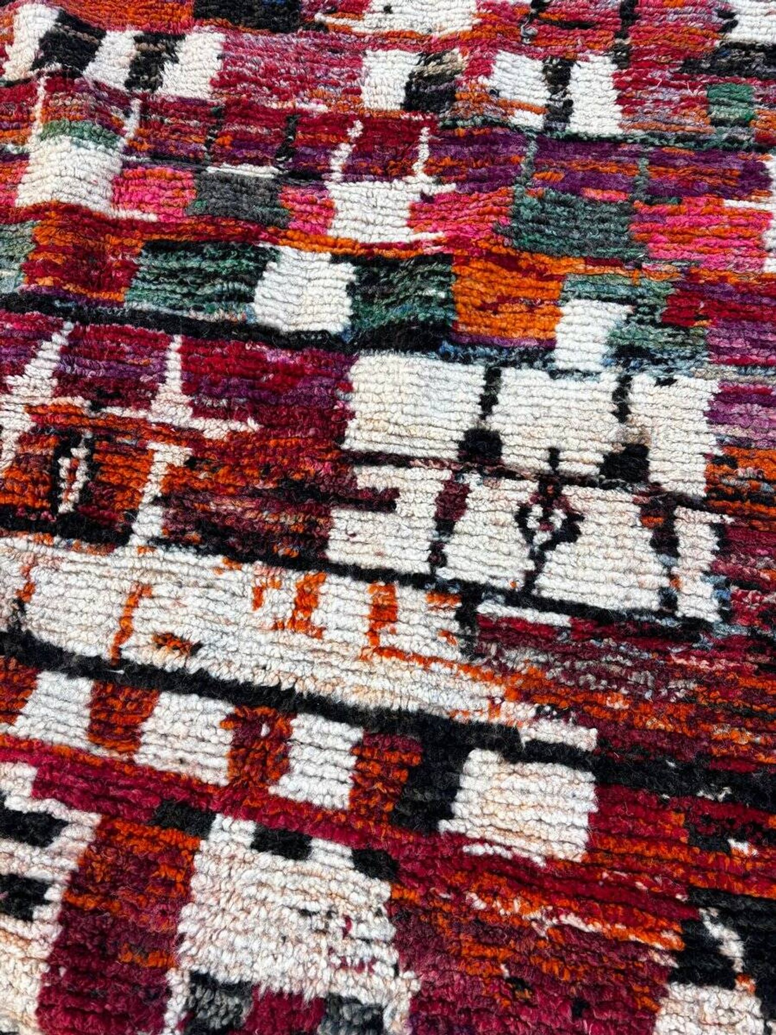 Multicoloured Moroccan Berber rug for the living room.