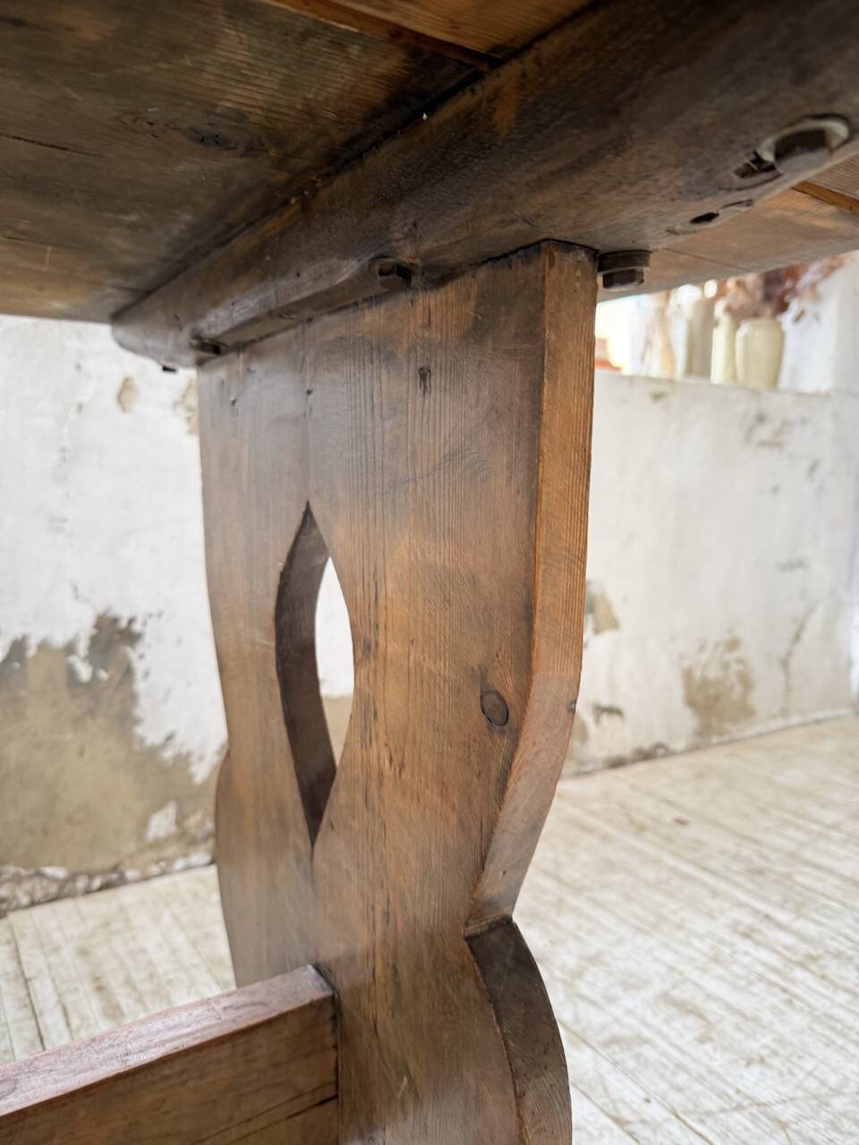 Monastery-style farmhouse table, pine, 210cm