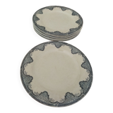 8 flat plates iron earth Salins, model Céline