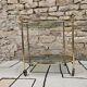 Golden dessert table and smoked glass 1970 vintage