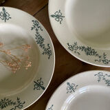 6 assiettes creuses anciennes terre de fer Lonchamp Sapho