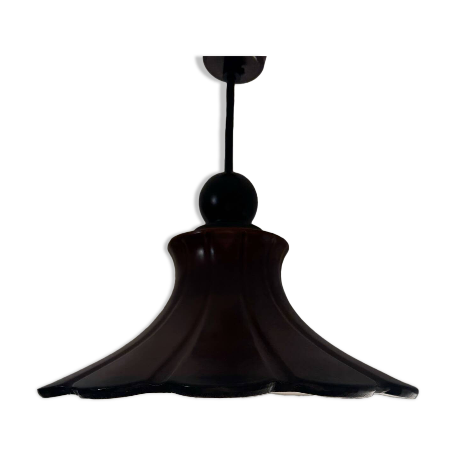70s ceramic flower pendant light