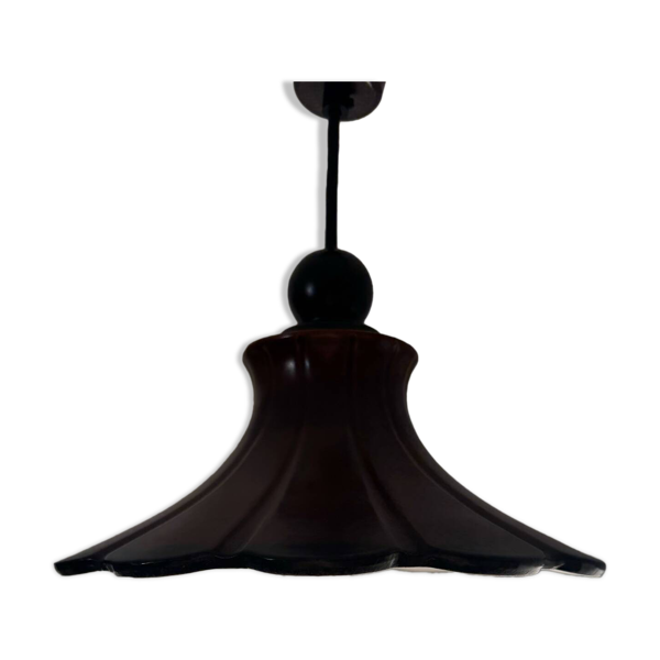 Suspension fleur en céramique années 70