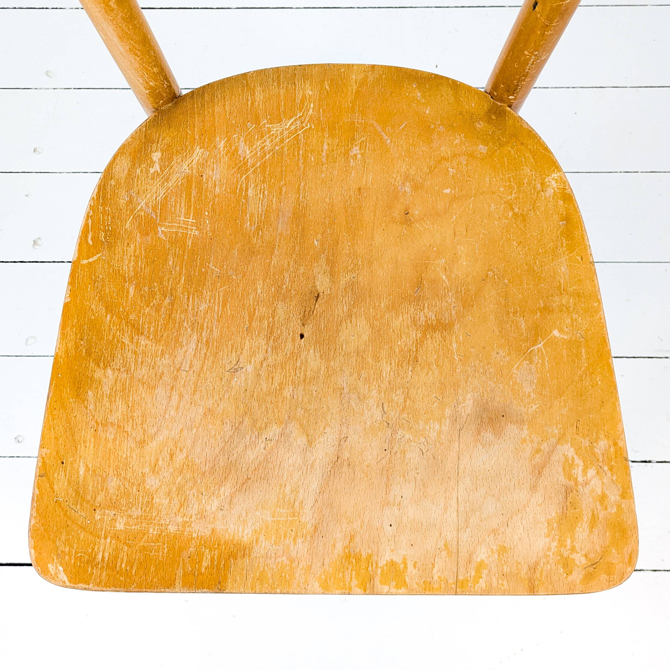 Chaise vintage Frankfurter en bois Mid-Century design rétro classique pour