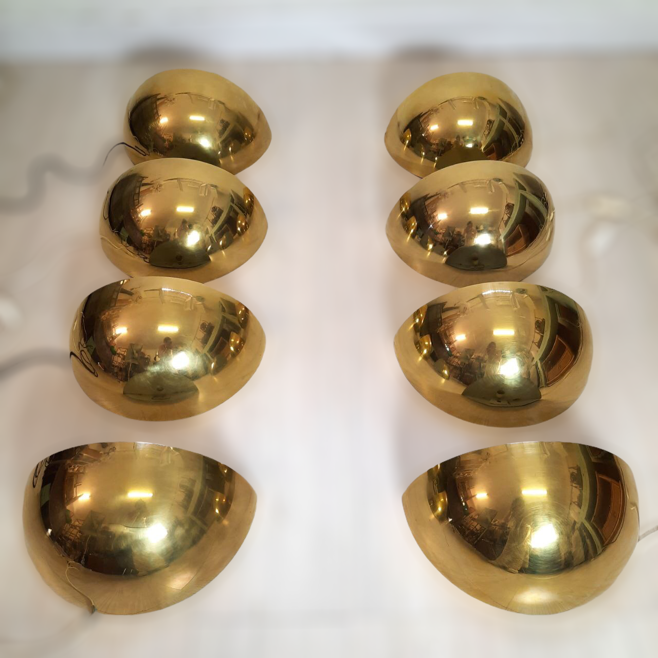 8 half moon sconces, Hollywood regency, brass, 60/70