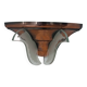 Art deco corner wall light, copper and glass, France 1930