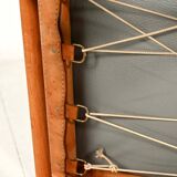 “Safari” Footstool in Oak and Leather