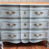 Aged blue patina chest of drawers
